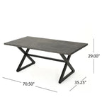 Ensemble de salle à manger rectangulaire 6 places Isola Outdoor en osier et aluminium par Christopher Knight Home