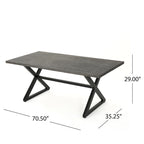 Ensemble de salle à manger rectangulaire 6 places Isola Outdoor en osier et aluminium par Christopher Knight Home
