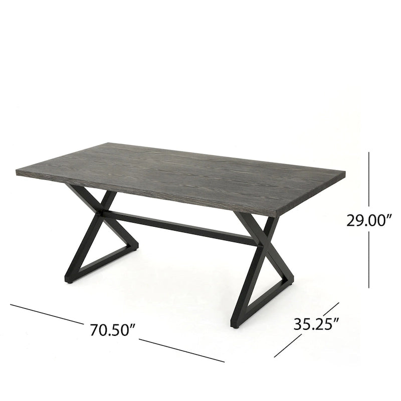 Ensemble de salle à manger rectangulaire 6 places Isola Outdoor en osier et aluminium par Christopher Knight Home