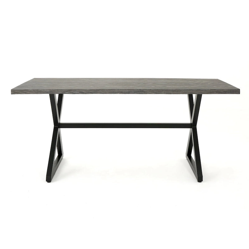 Ensemble de salle à manger rectangulaire 6 places Isola Outdoor en osier et aluminium par Christopher Knight Home