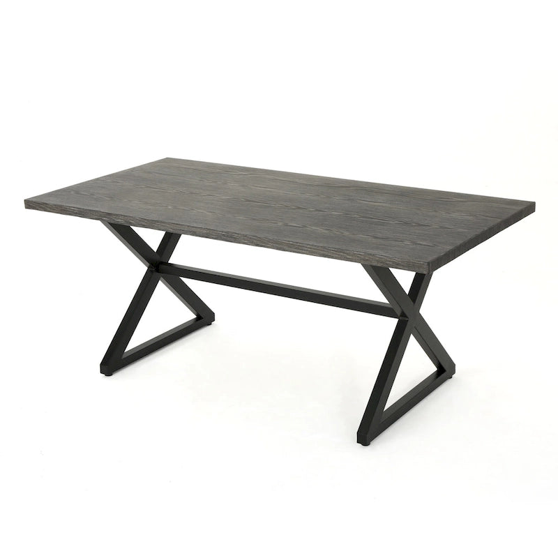 Ensemble de salle à manger rectangulaire 6 places Isola Outdoor en osier et aluminium par Christopher Knight Home