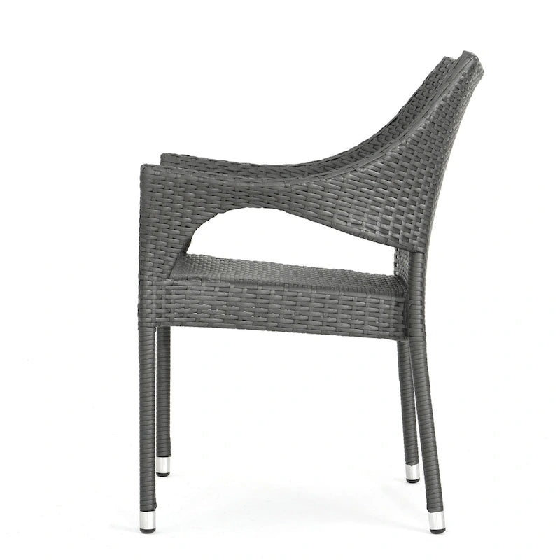 Ensemble de salle à manger rectangulaire 6 places Isola Outdoor en osier et aluminium par Christopher Knight Home