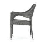 Ensemble de salle à manger rectangulaire 6 places Isola Outdoor en osier et aluminium par Christopher Knight Home