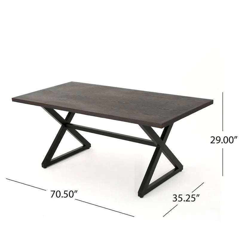 Ensemble de salle à manger rectangulaire 6 places Isola Outdoor en osier et aluminium par Christopher Knight Home
