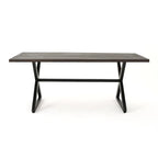 Ensemble de salle à manger rectangulaire 6 places Isola Outdoor en osier et aluminium par Christopher Knight Home