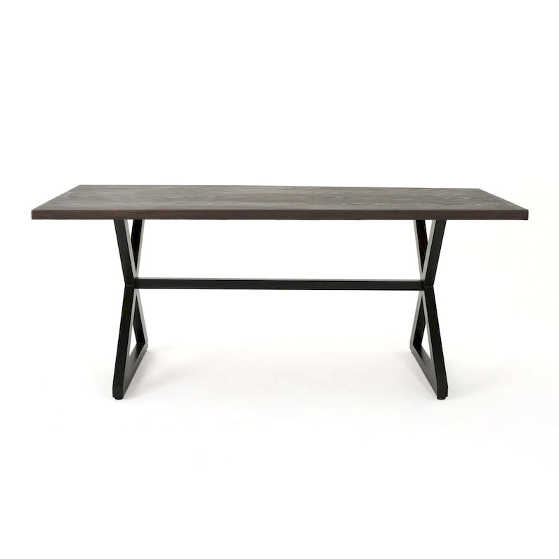Ensemble de salle à manger rectangulaire 6 places Isola Outdoor en osier et aluminium par Christopher Knight Home