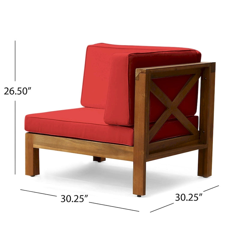Thasos Canapé d'angle en U 8 places en bois d'acacia avec foyer par Christopher Knight Home