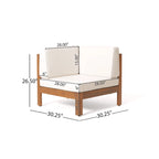 Thasos Canapé d'angle en U 8 places en bois d'acacia avec foyer par Christopher Knight Home