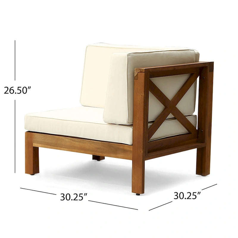 Thasos Canapé d'angle en U 8 places en bois d'acacia avec foyer par Christopher Knight Home
