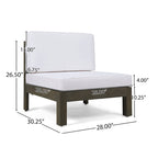 Thasos Canapé d'angle en U 8 places en bois d'acacia avec foyer par Christopher Knight Home