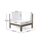 Thasos Canapé d'angle en U 8 places en bois d'acacia avec foyer par Christopher Knight Home