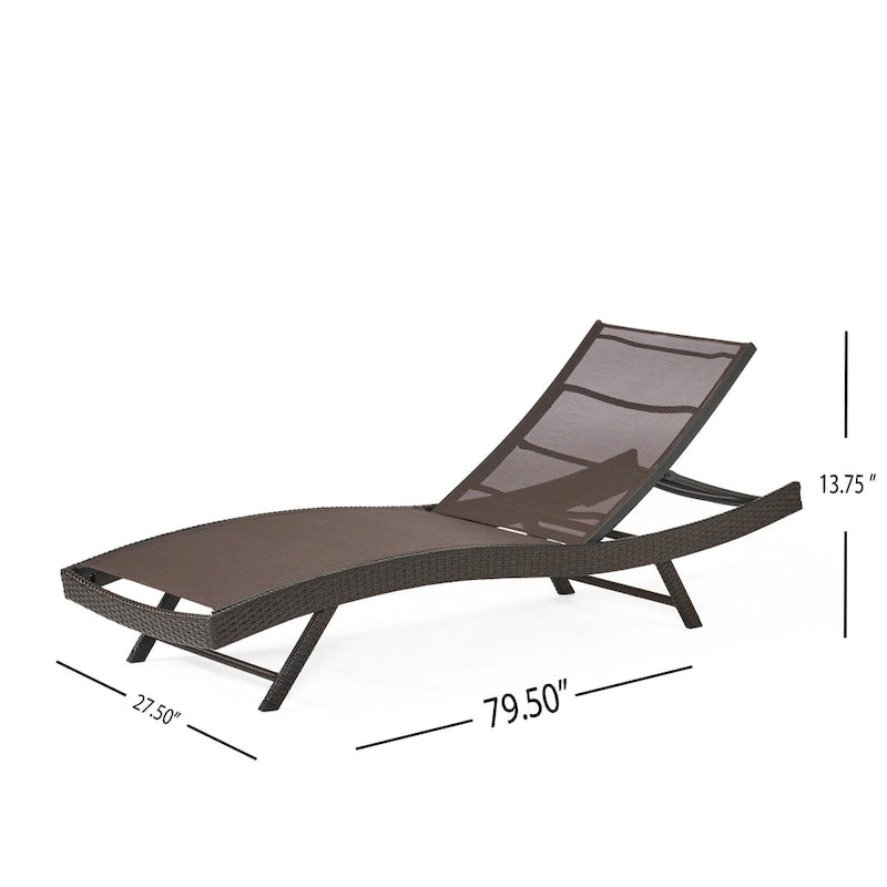Ensemble de 3 chaises longues réglables d'extérieur Kauai par Christopher Knight Home