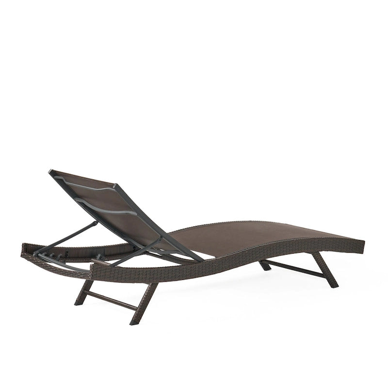 Ensemble de 3 chaises longues réglables d'extérieur Kauai par Christopher Knight Home