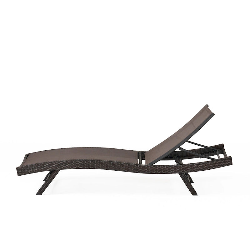 Ensemble de 3 chaises longues réglables d'extérieur Kauai par Christopher Knight Home