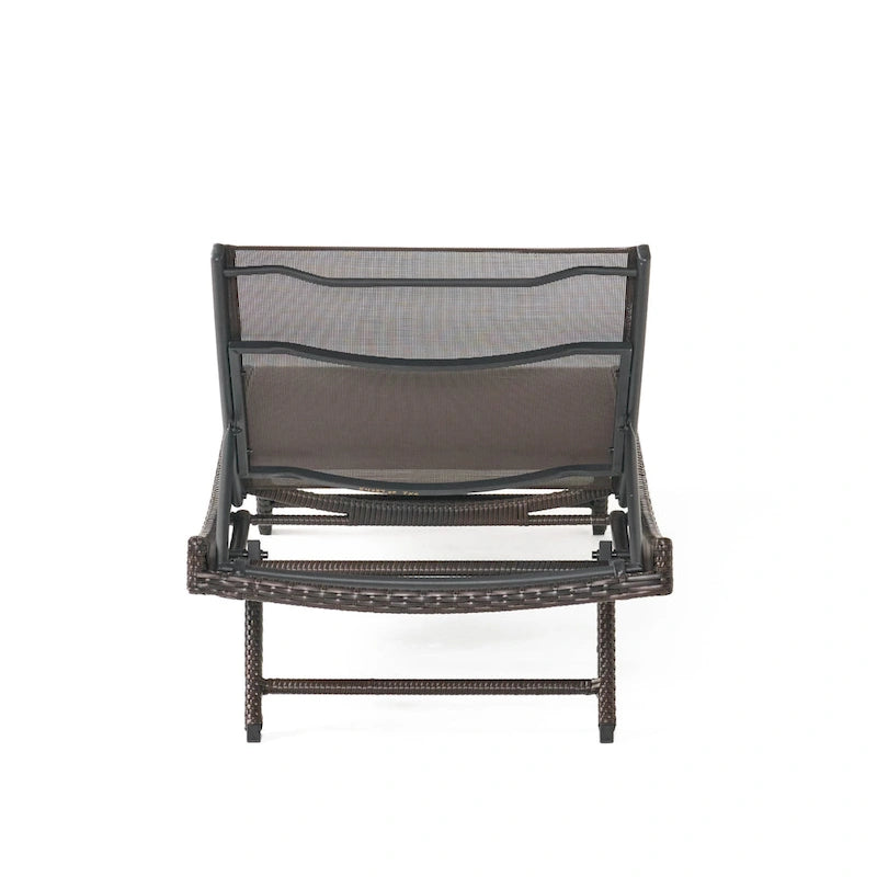 Ensemble de 3 chaises longues réglables d'extérieur Kauai par Christopher Knight Home