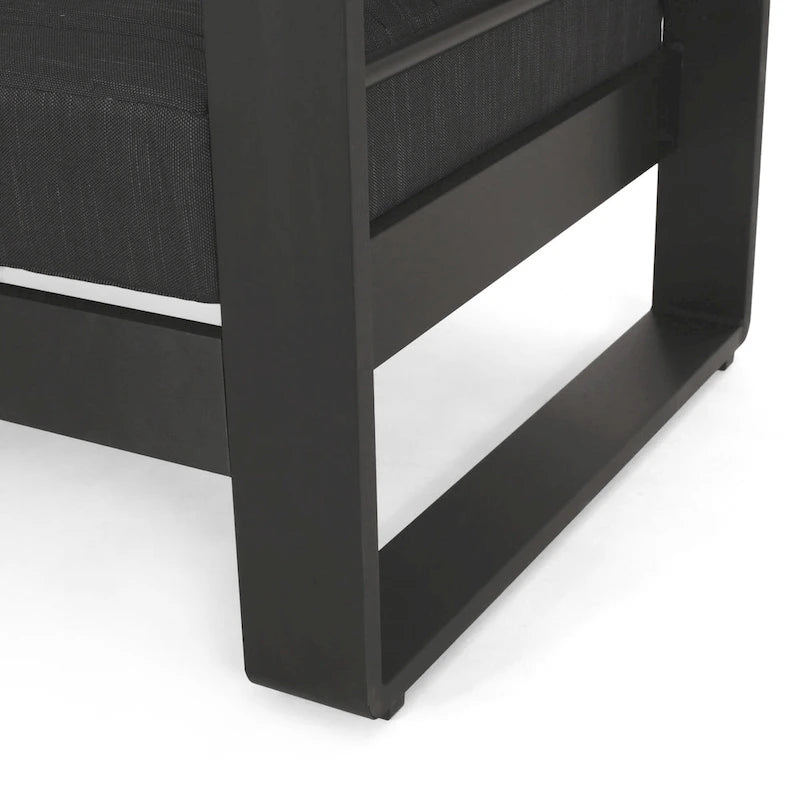 Ensemble de conversation d'extérieur Ostrander en aluminium à 4 places avec foyer par Christopher Knight Home