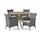 Ensemble de salle à manger d'extérieur 5 pièces en osier/bois d'acacia Cedros par Christopher Knight Home