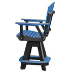 Ensemble de salle à manger 5 pièces rond hauteur comptoir OS Home and Office en bleu avec base noire