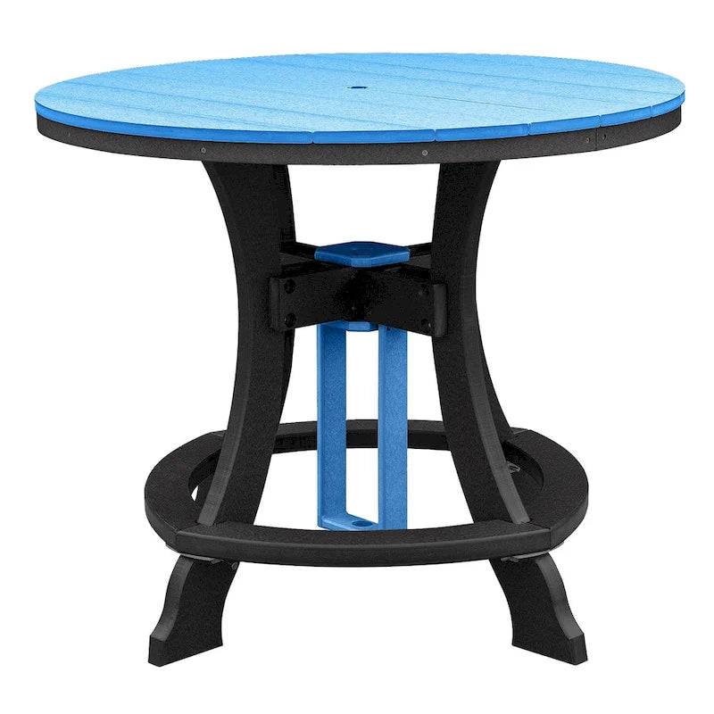 Ensemble de salle à manger 5 pièces rond hauteur comptoir OS Home and Office en bleu avec base noire