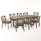 Ensemble de salle à manger d'extérieur extensible 9 pièces en bois d'acacia Belasera par Christopher Knight Home