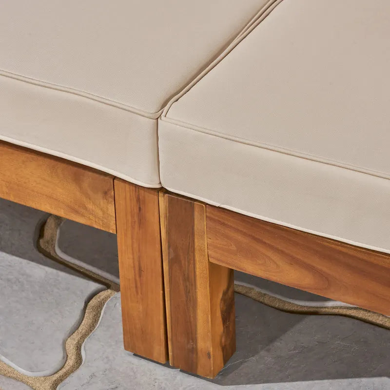 Ensemble de canapé d'angle extérieur 10 pièces en bois d'acacia en U avec foyer Malawi de Christopher Knight Home