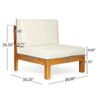 Ensemble de canapé d'angle extérieur 10 pièces en bois d'acacia en U avec foyer Malawi de Christopher Knight Home