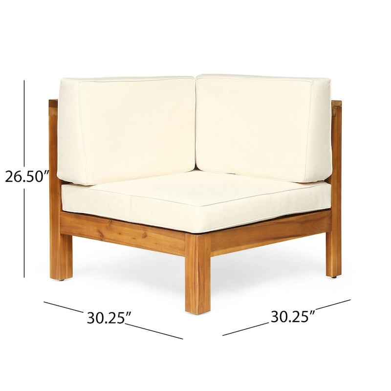 Ensemble de canapé d'angle extérieur 10 pièces en bois d'acacia en U avec foyer Malawi de Christopher Knight Home