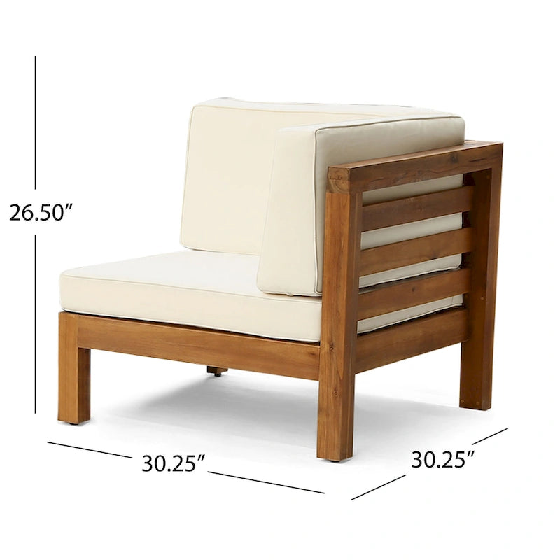 Ensemble de canapé d'angle extérieur 10 pièces en bois d'acacia en U avec foyer Malawi de Christopher Knight Home