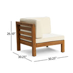 Ensemble de canapé d'angle extérieur 10 pièces en bois d'acacia en U avec foyer Malawi de Christopher Knight Home