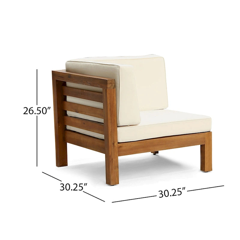 Ensemble de canapé d'angle extérieur 10 pièces en bois d'acacia en U avec foyer Malawi de Christopher Knight Home