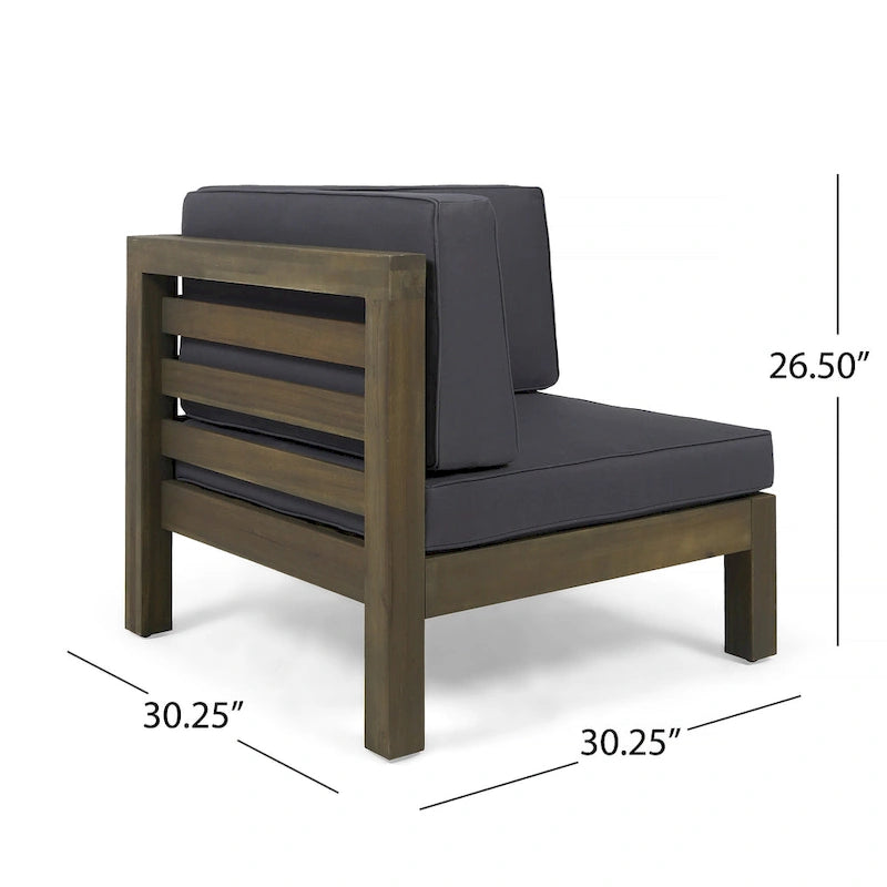 Ensemble de canapé d'angle extérieur 10 pièces en bois d'acacia en U avec foyer Malawi de Christopher Knight Home