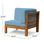 Ensemble de canapé d'angle extérieur 10 pièces en bois d'acacia en U avec foyer Malawi de Christopher Knight Home