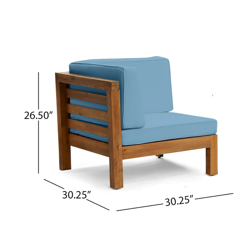 Ensemble de canapé d'angle extérieur 10 pièces en bois d'acacia en U avec foyer Malawi de Christopher Knight Home