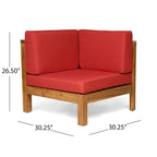 Ensemble de canapé d'angle extérieur 10 pièces en bois d'acacia en U avec foyer Malawi de Christopher Knight Home