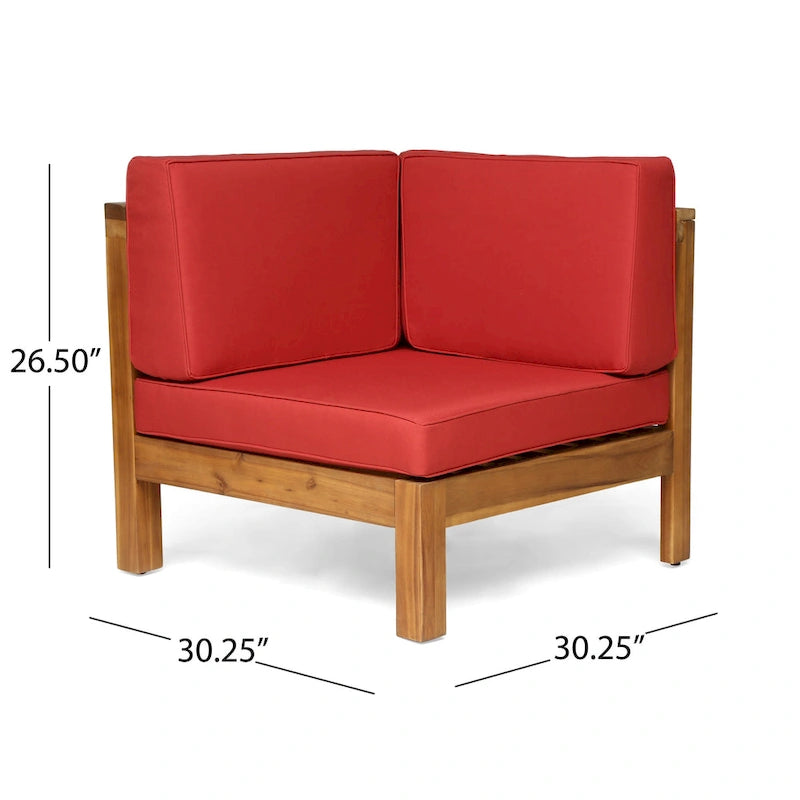 Ensemble de canapé d'angle extérieur 10 pièces en bois d'acacia en U avec foyer Malawi de Christopher Knight Home