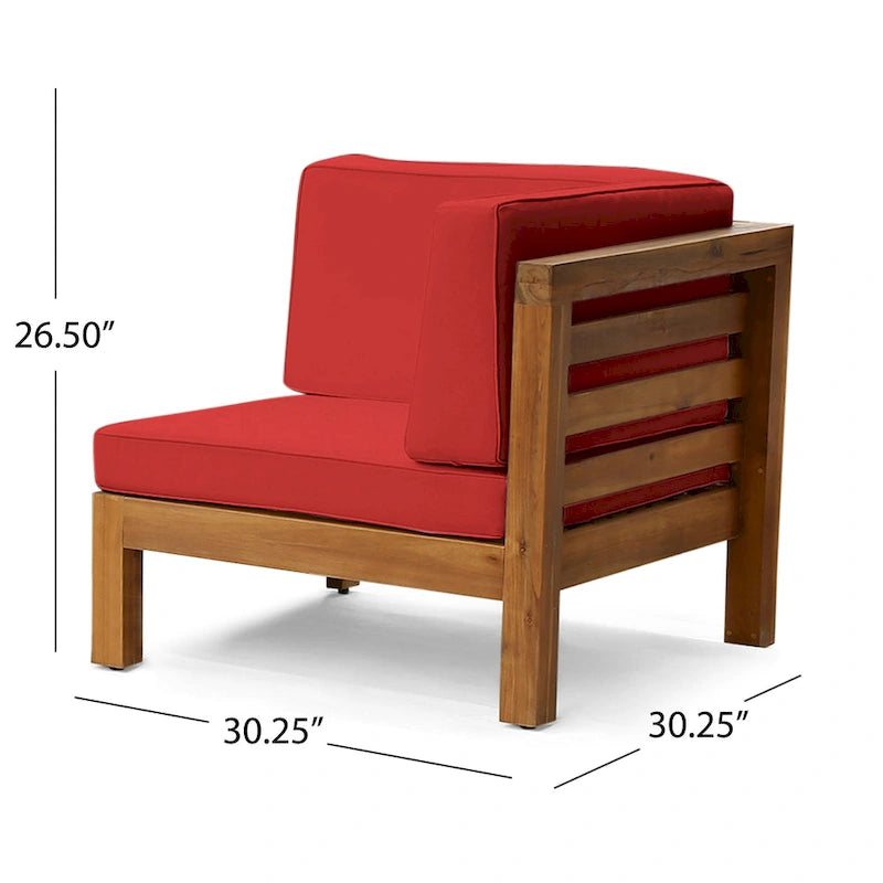 Ensemble de canapé d'angle extérieur 10 pièces en bois d'acacia en U avec foyer Malawi de Christopher Knight Home