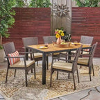 Ensemble de salle à manger rectangulaire Goodwin pour 6 personnes en bois d'acacia et osier par Christopher Knight Home