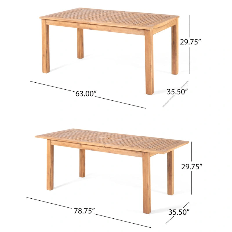 Ensemble de salle à manger extensible Davenport de 9 pièces en bois et osier par Christopher Knight Home