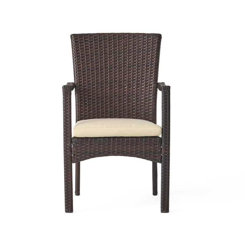 Ensemble de salle à manger extensible Davenport de 9 pièces en bois et osier par Christopher Knight Home