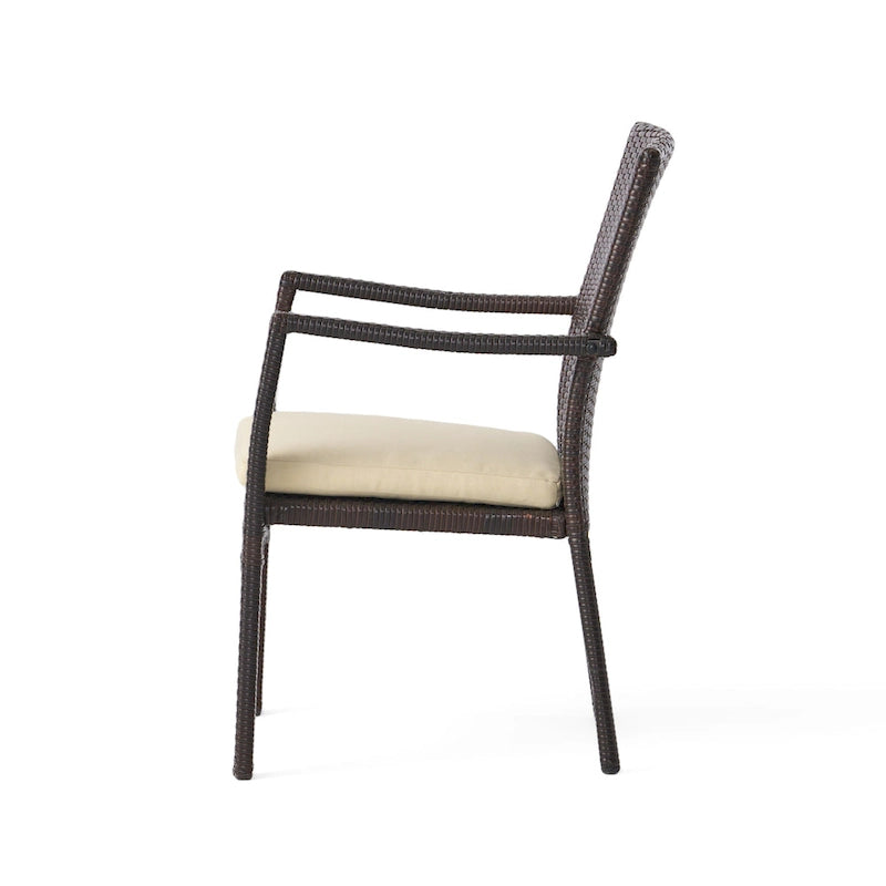 Ensemble de salle à manger extensible Davenport de 9 pièces en bois et osier par Christopher Knight Home