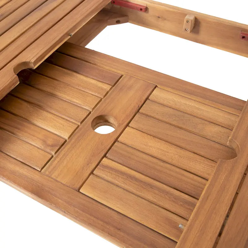 Ensemble de salle à manger extensible Davenport de 9 pièces en bois et osier par Christopher Knight Home