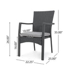 Ensemble de salle à manger extensible Davenport de 9 pièces en bois et osier par Christopher Knight Home
