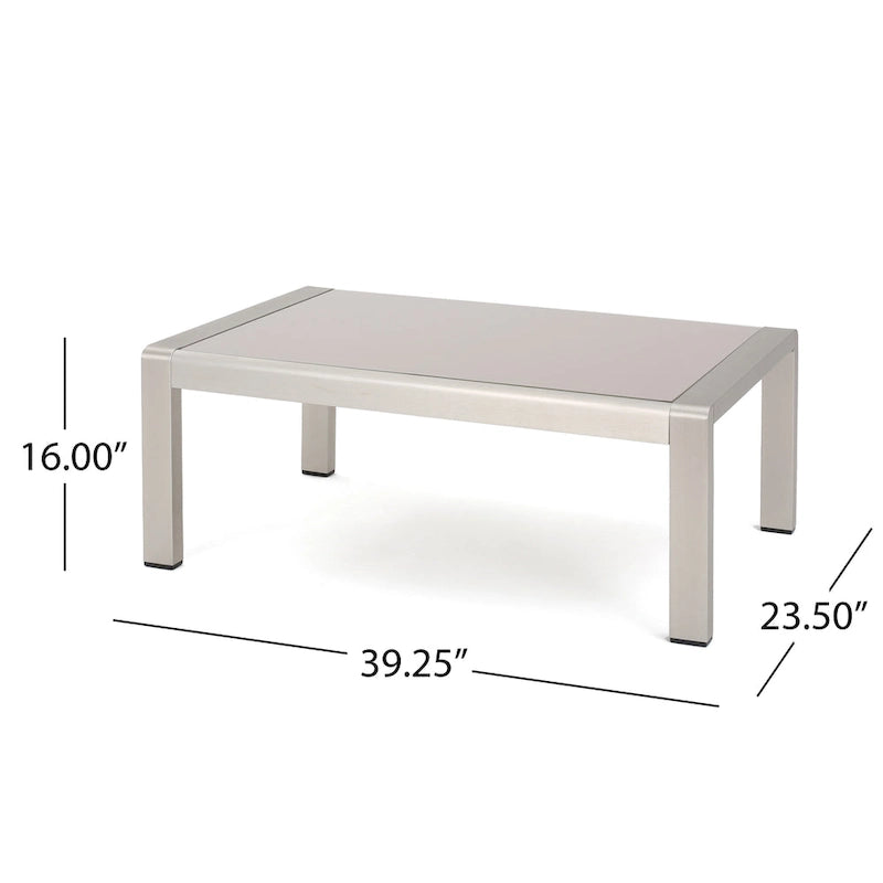 Ensemble de conversation en aluminium 5 places d'extérieur Cape Coral avec 2 tables d'appoint par Christopher Knight Home