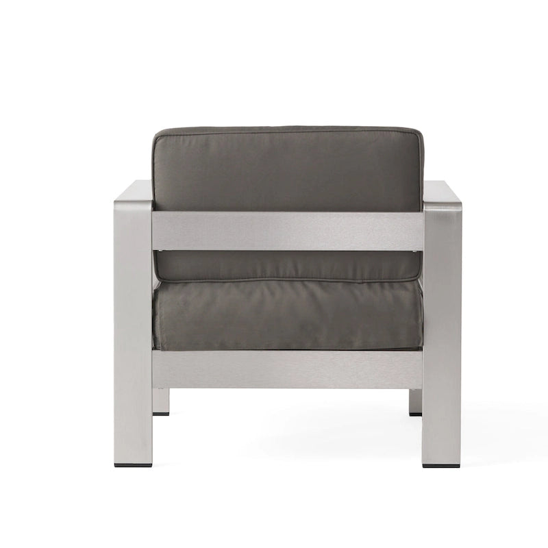 Ensemble de conversation en aluminium 5 places d'extérieur Cape Coral avec 2 tables d'appoint par Christopher Knight Home