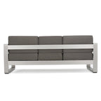 Ensemble de conversation en aluminium 5 places d'extérieur Cape Coral avec 2 tables d'appoint par Christopher Knight Home