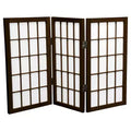 Oriental Furniture 2' Tall 3 Panels Desktop Window Pane Shoji Screen