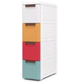 Costway 1/2 PCS 4-Drawer Narrow Rolling Storage Cabinet with Pull Handles Built-in Wheels