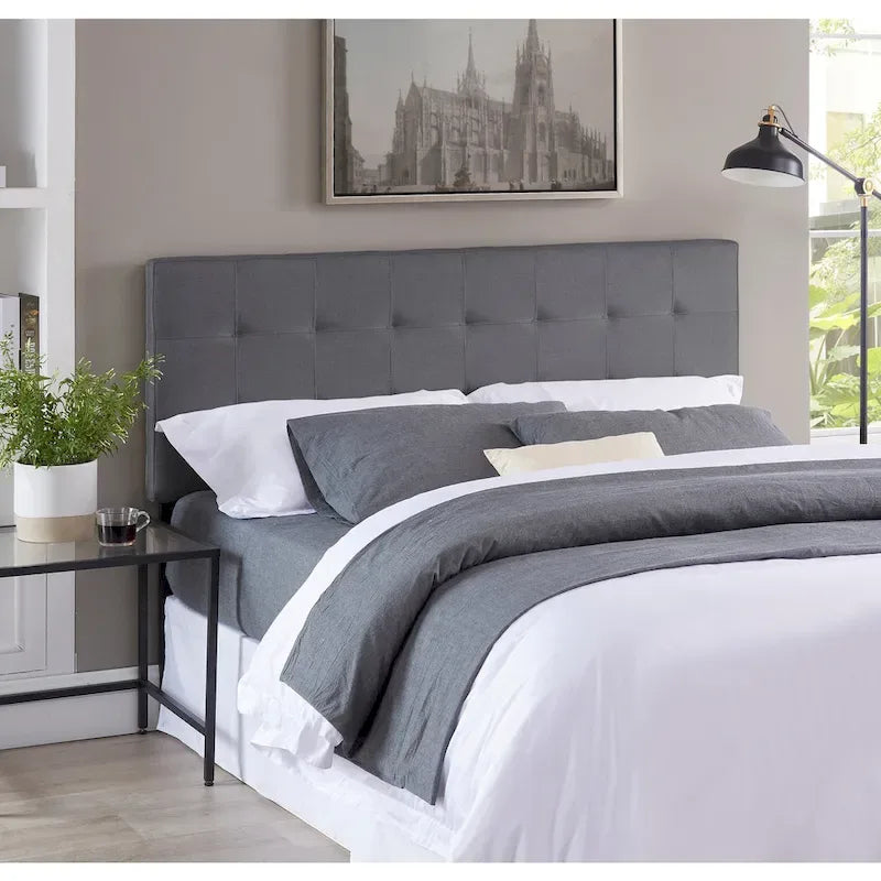  Tufted Upholstered Headboard, Height Adjustable Queen Size Headboard, Bed Backboard Padded Premium Fabric Headboard
