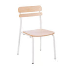 Emma and Oliver Dining Chair with Metal Frame and Solid Wood Seat and Back with Antique Finish