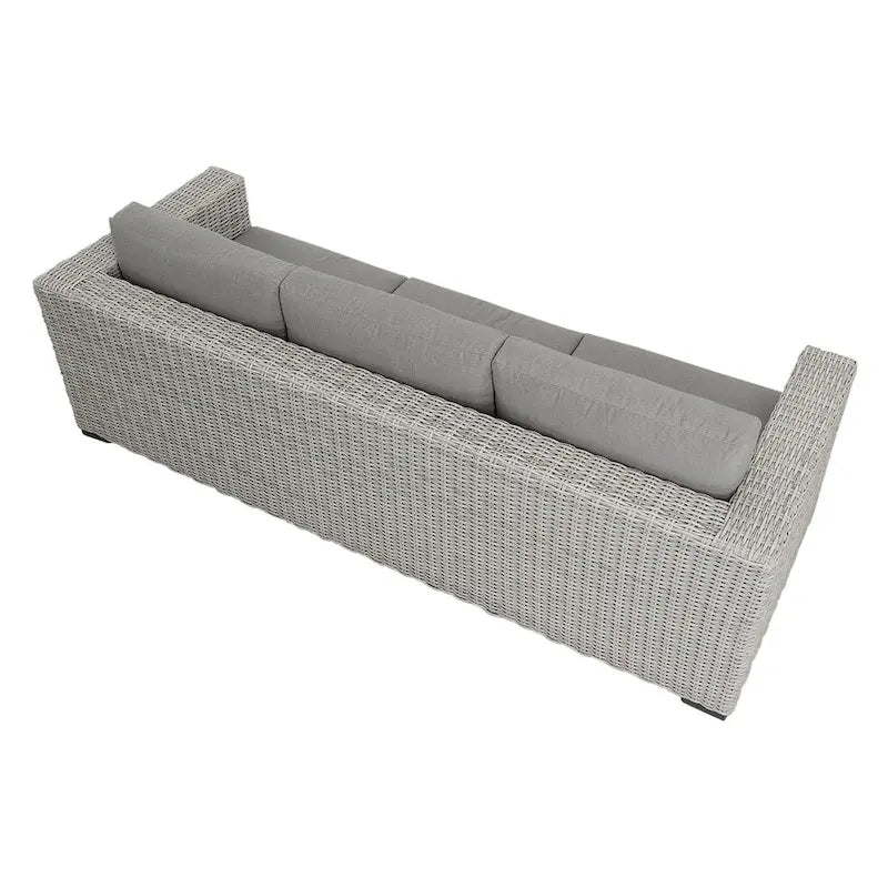 Canapé d'extérieur en rotin tressé Bogra, gris
